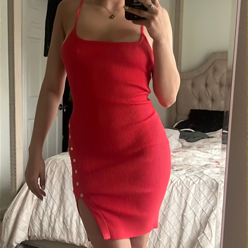Never worn form fitting red dress